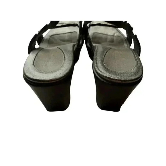 Naot Women's Treasure 2 Strap Metal Pewter Platform 3 Inches Wedge Sandal Size39 - Picture 7 of 11